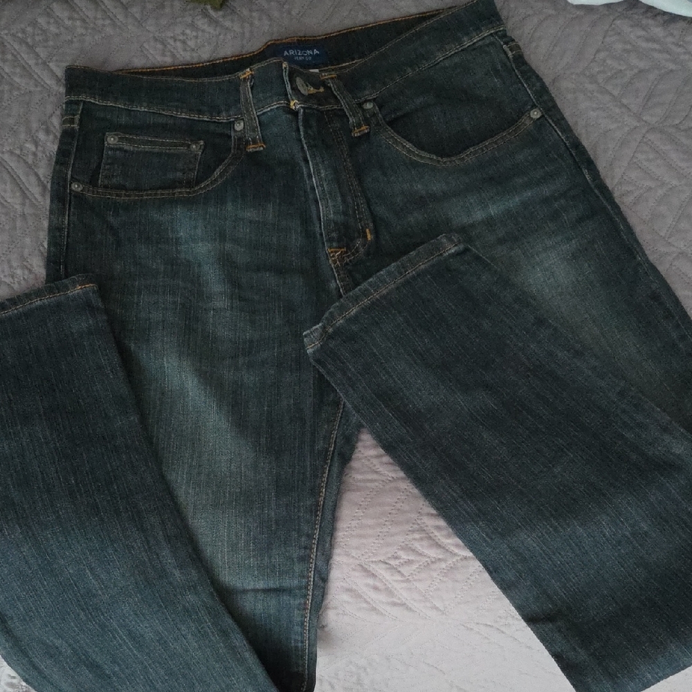 Arizona Jean Company Men's Dark Wash Straight Jeans 31 x 30